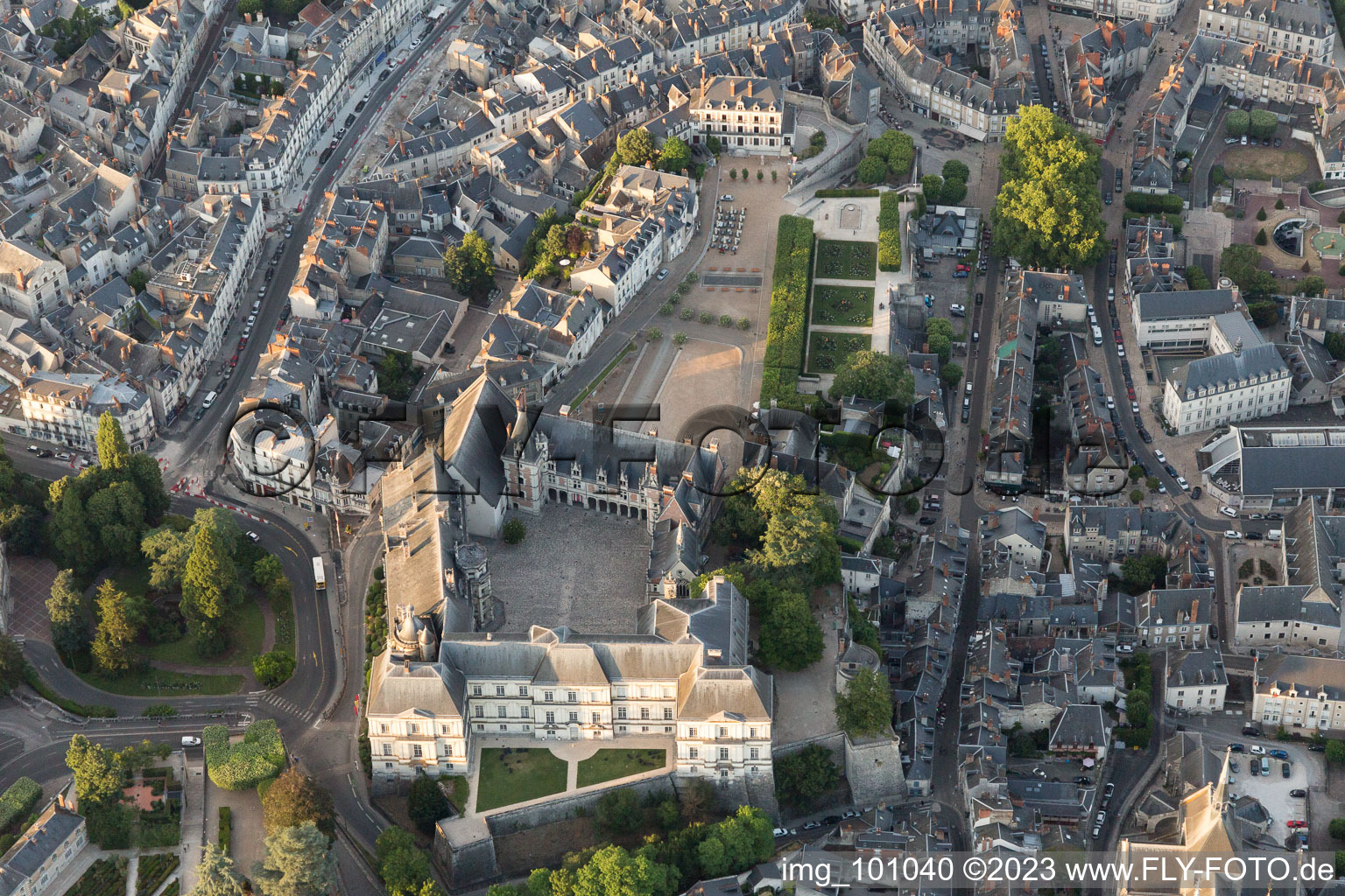 Enregistrement par drone de Blois dans le département Loir et Cher, France