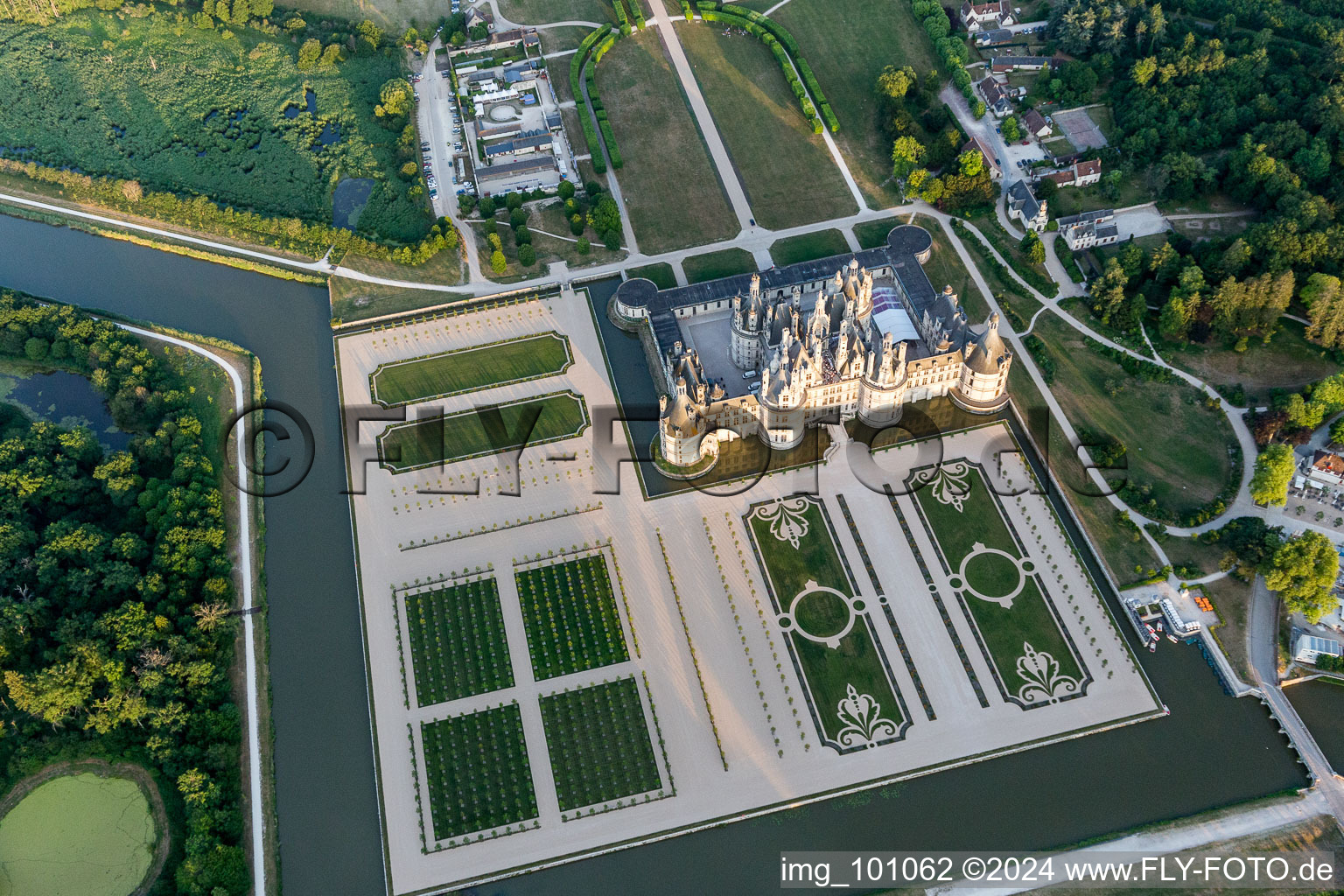 Chambord dans le département Loir et Cher, France du point de vue du drone