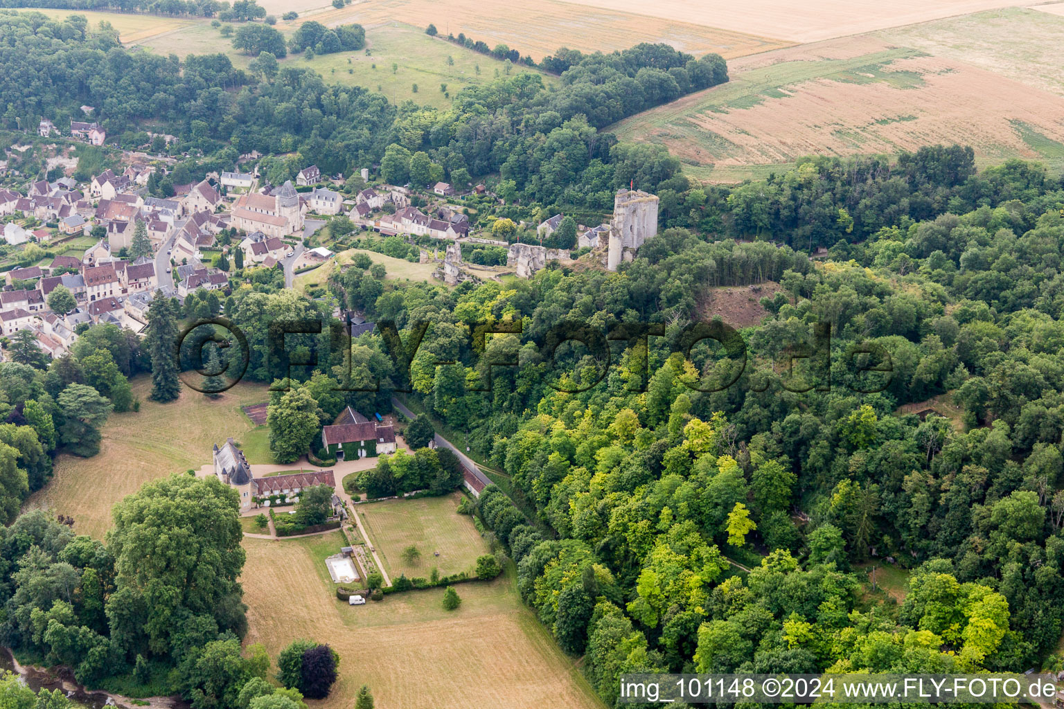 Lavardin dans le département Loir et Cher, France vue d'en haut