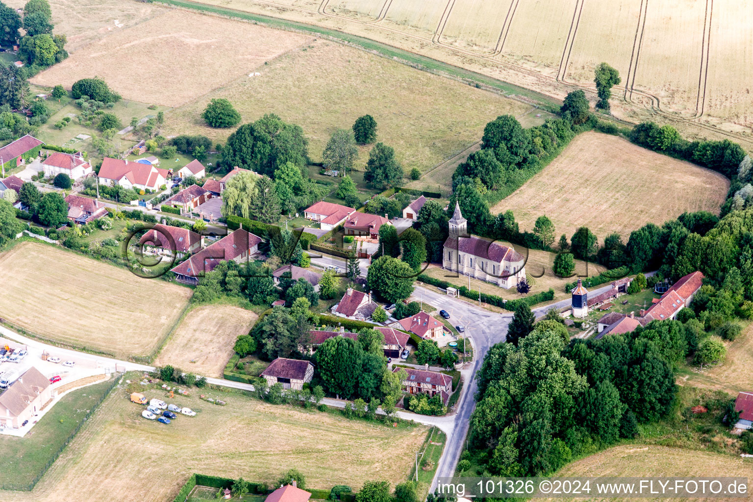 Vue aérienne de Lirey dans le département Aube, France