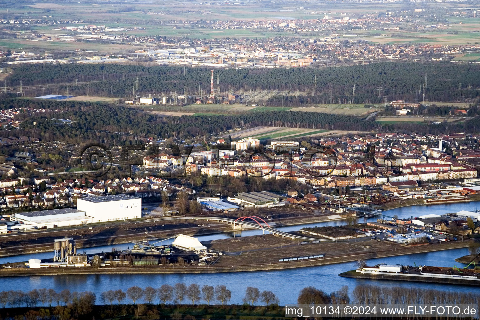 Vue d'oiseau de Rheinauhafen à le quartier Rheinau in Mannheim dans le département Bade-Wurtemberg, Allemagne