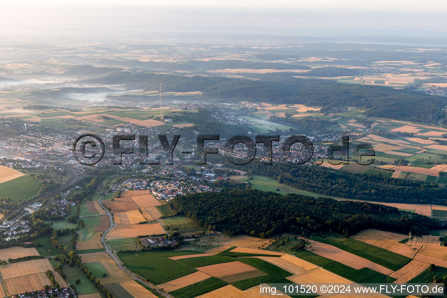 Vue aérienne de Mühlacker dans le département Bade-Wurtemberg, Allemagne