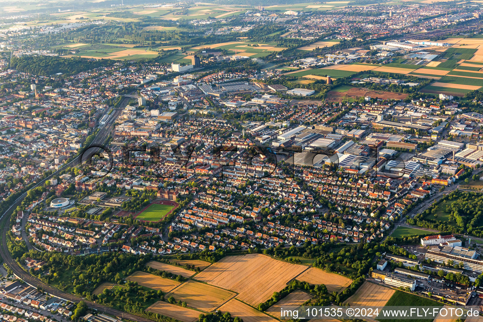 Vue aérienne de Ludwigsburg dans le département Bade-Wurtemberg, Allemagne