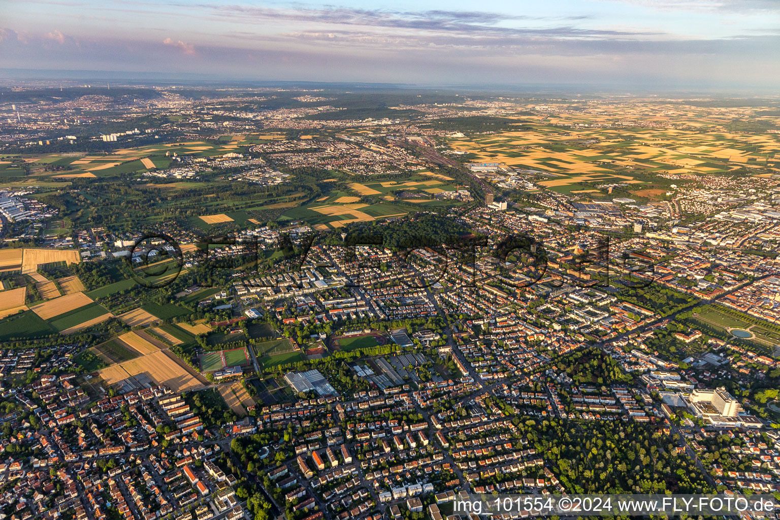 Vue aérienne de Pattonville dans le département Bade-Wurtemberg, Allemagne