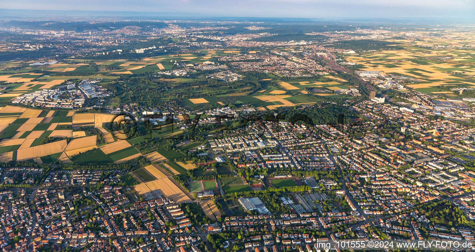 Vue oblique de Ludwigsburg dans le département Bade-Wurtemberg, Allemagne