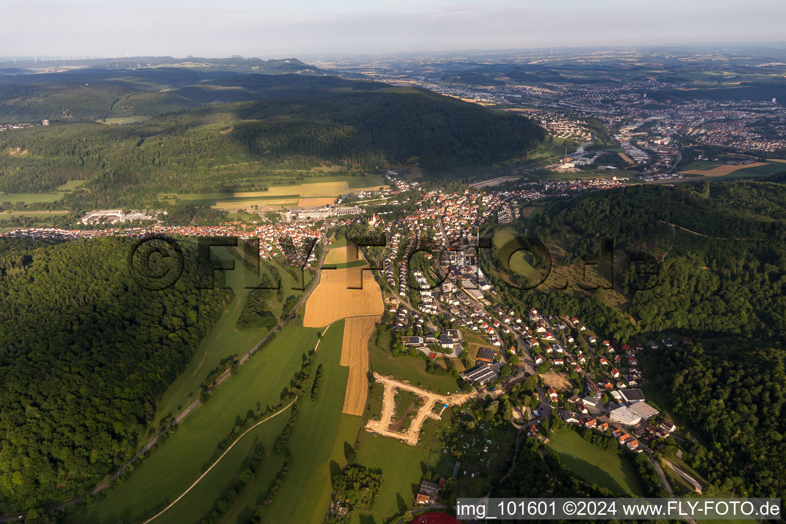 Quartier Unterkochen in Aalen dans le département Bade-Wurtemberg, Allemagne d'en haut