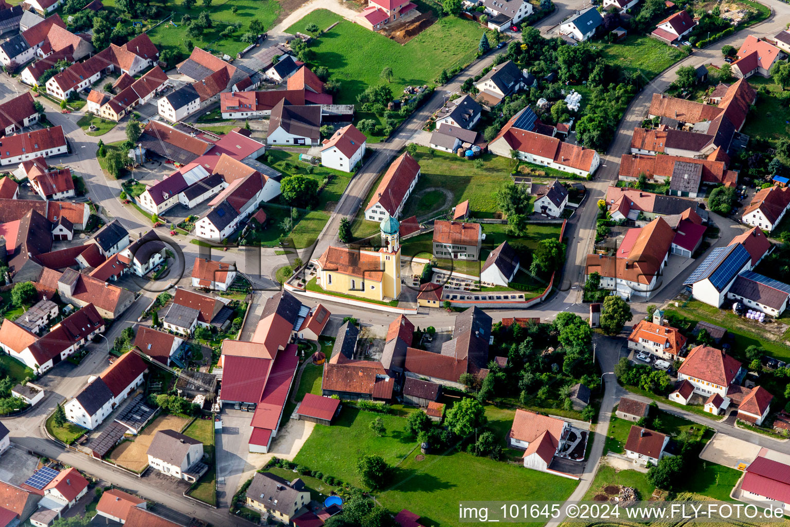 Vue oblique de Bollstadt dans le département Bavière, Allemagne