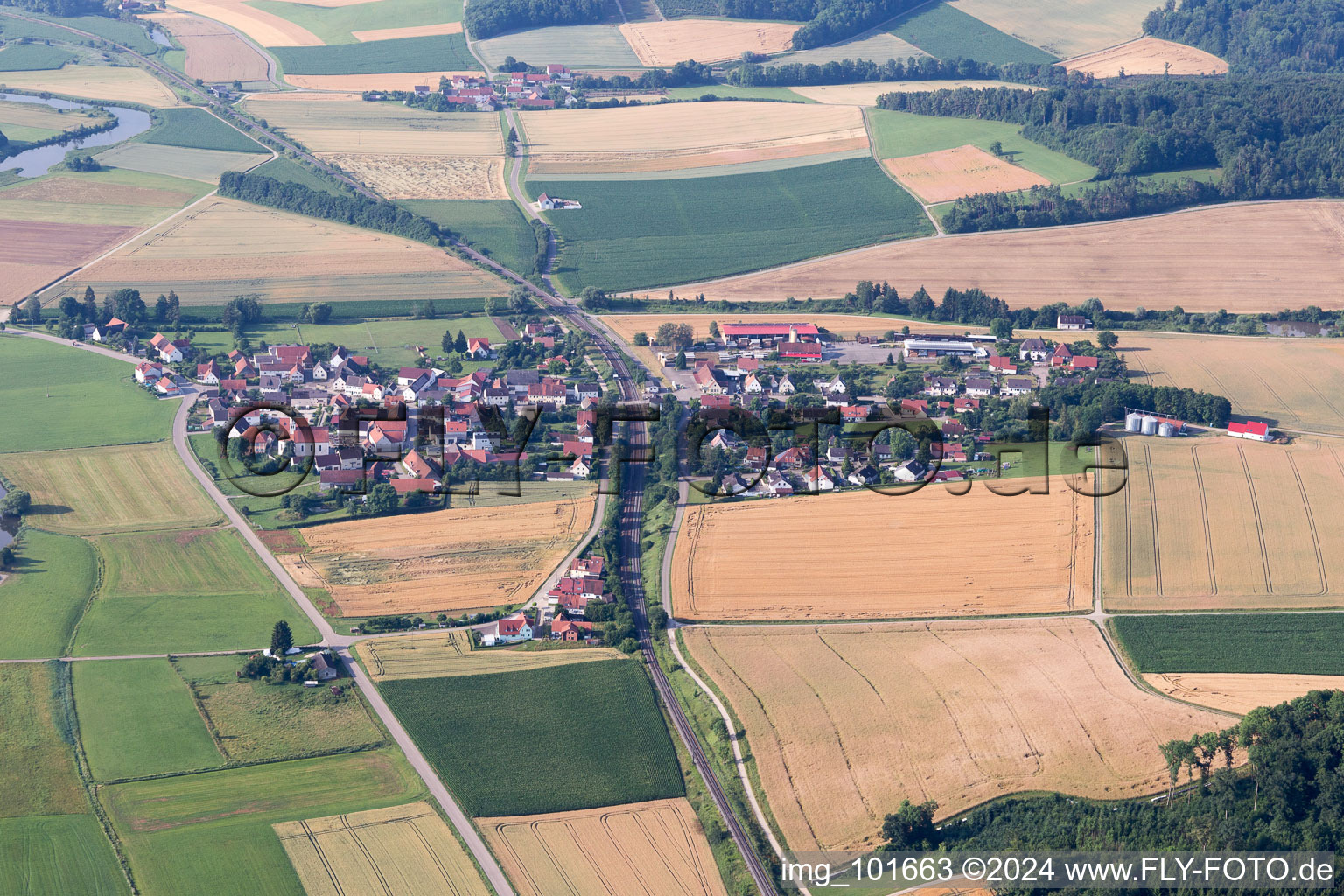 Photographie aérienne de Ebermergen dans le département Bavière, Allemagne