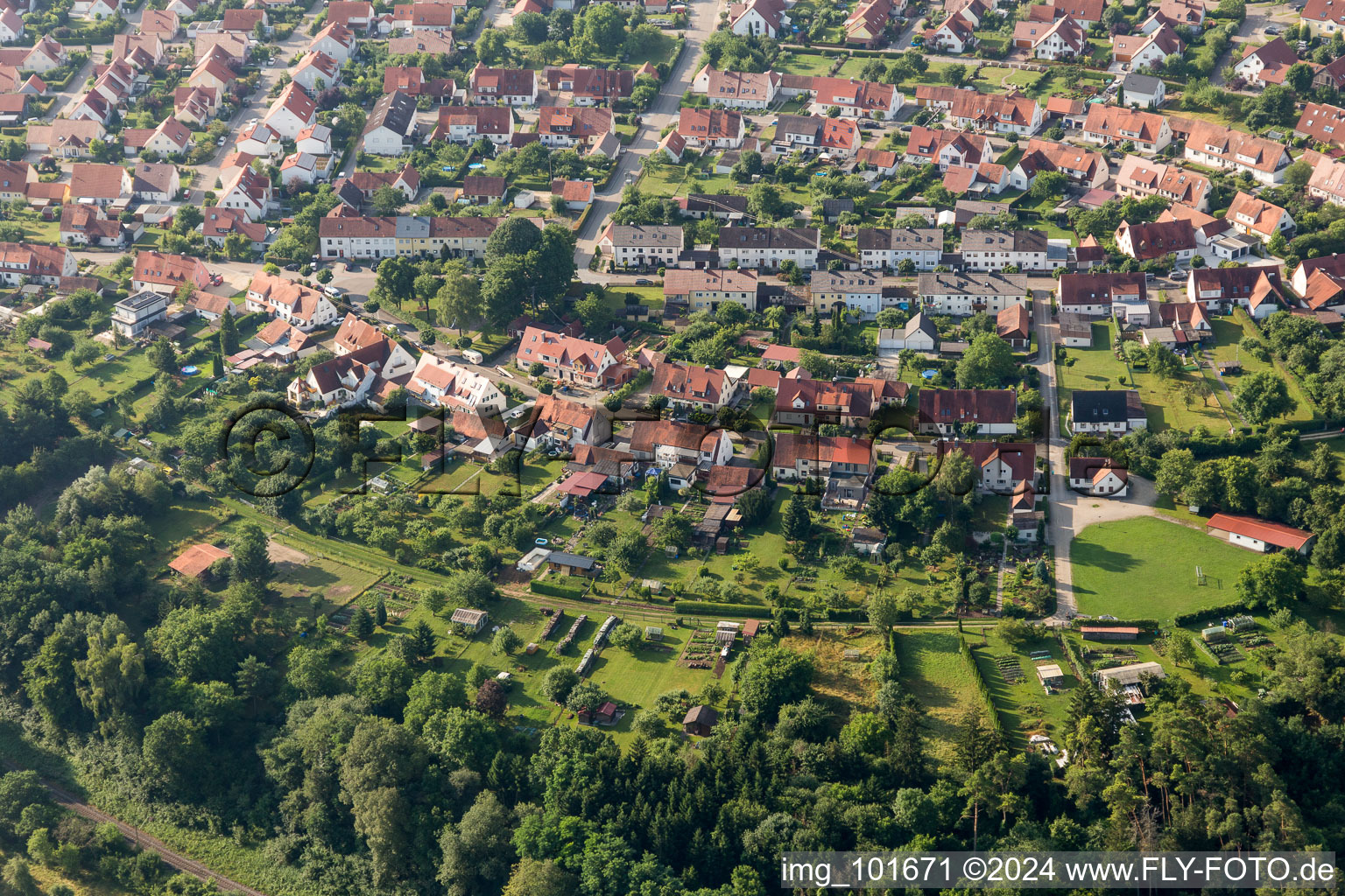 Vue aérienne de Règlement de Ramberg à le quartier Riedlingen in Donauwörth dans le département Bavière, Allemagne