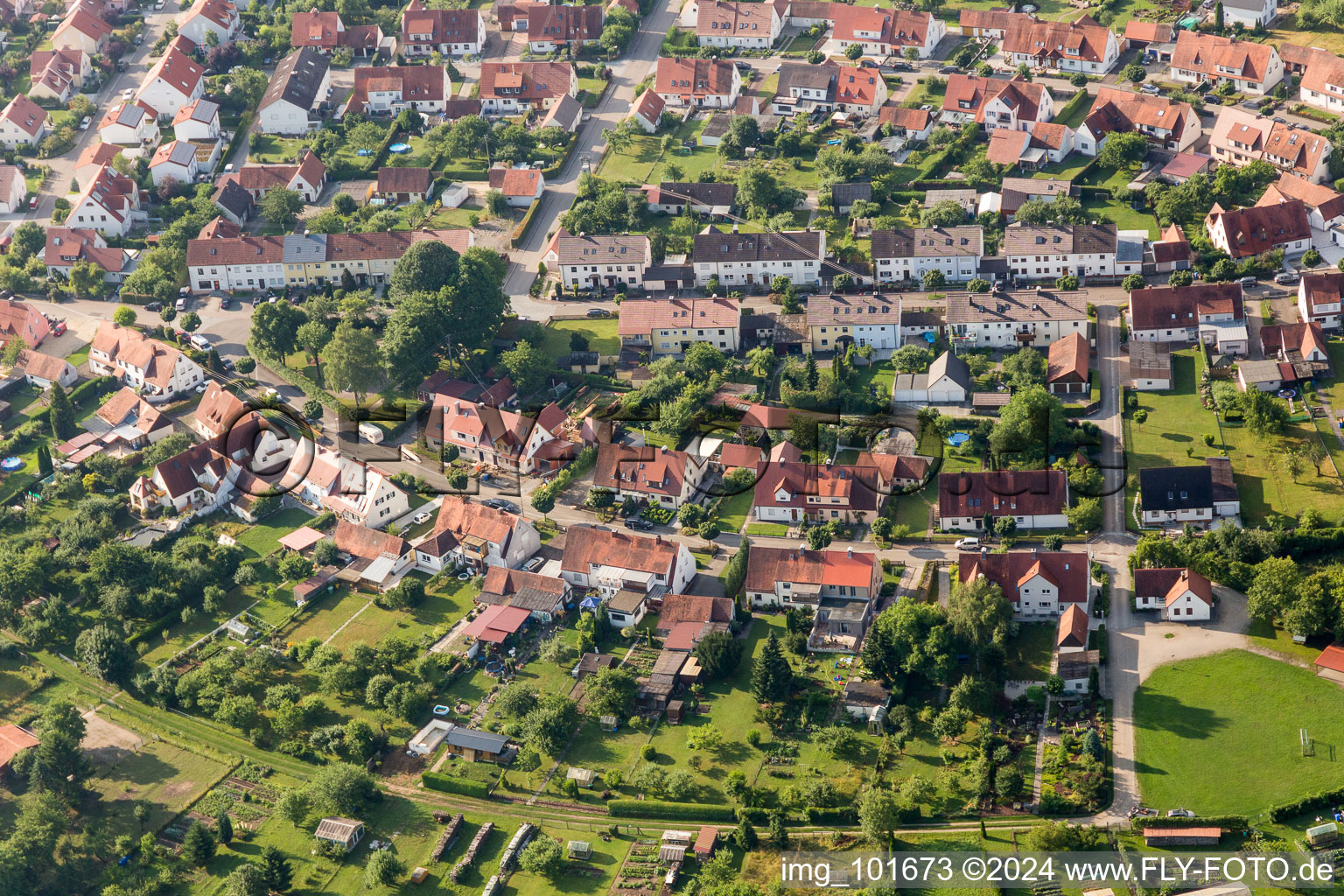 Photographie aérienne de Règlement de Ramberg à le quartier Riedlingen in Donauwörth dans le département Bavière, Allemagne