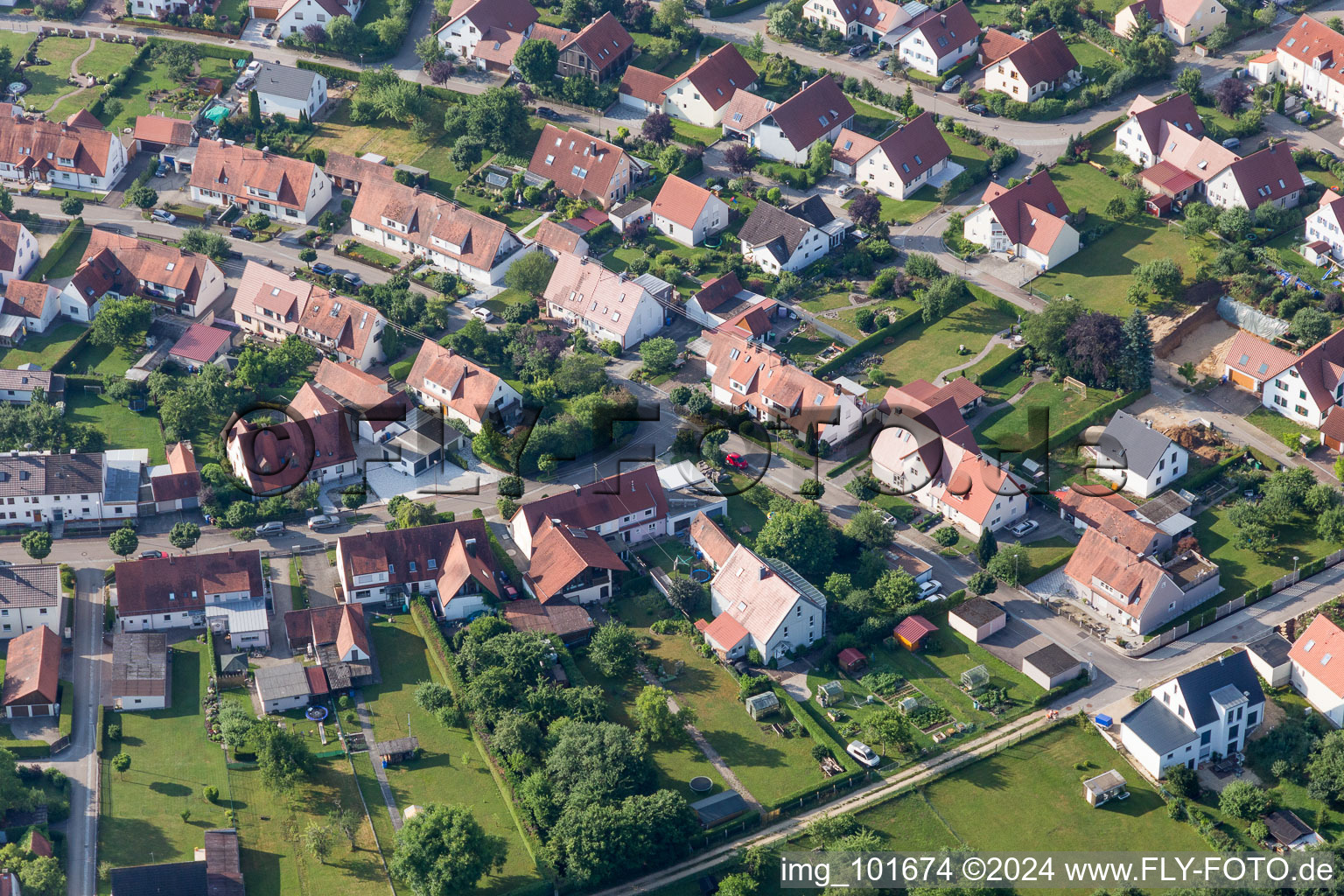 Vue oblique de Règlement de Ramberg à le quartier Riedlingen in Donauwörth dans le département Bavière, Allemagne