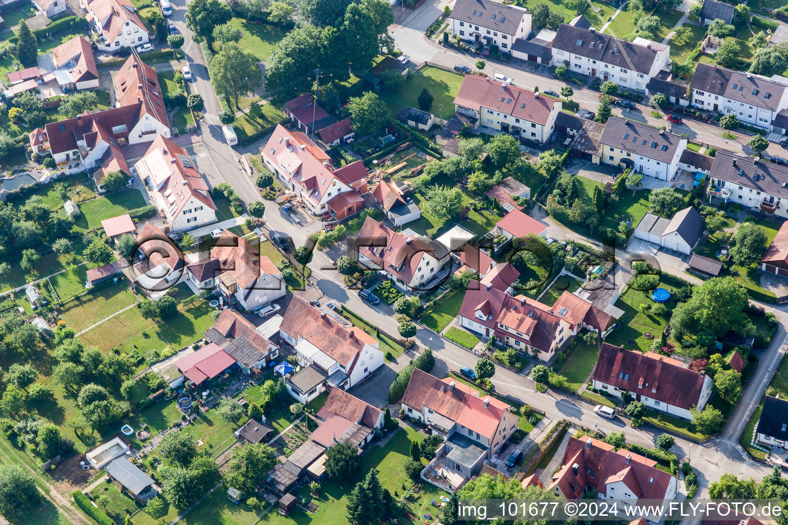 Règlement de Ramberg à le quartier Riedlingen in Donauwörth dans le département Bavière, Allemagne vue d'en haut