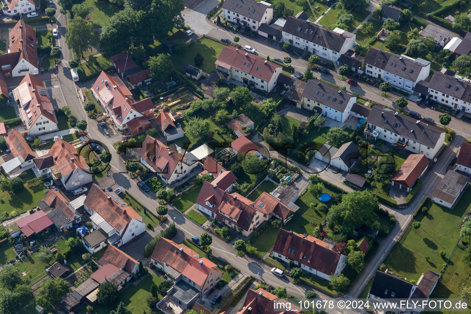 Règlement de Ramberg à le quartier Riedlingen in Donauwörth dans le département Bavière, Allemagne depuis l'avion