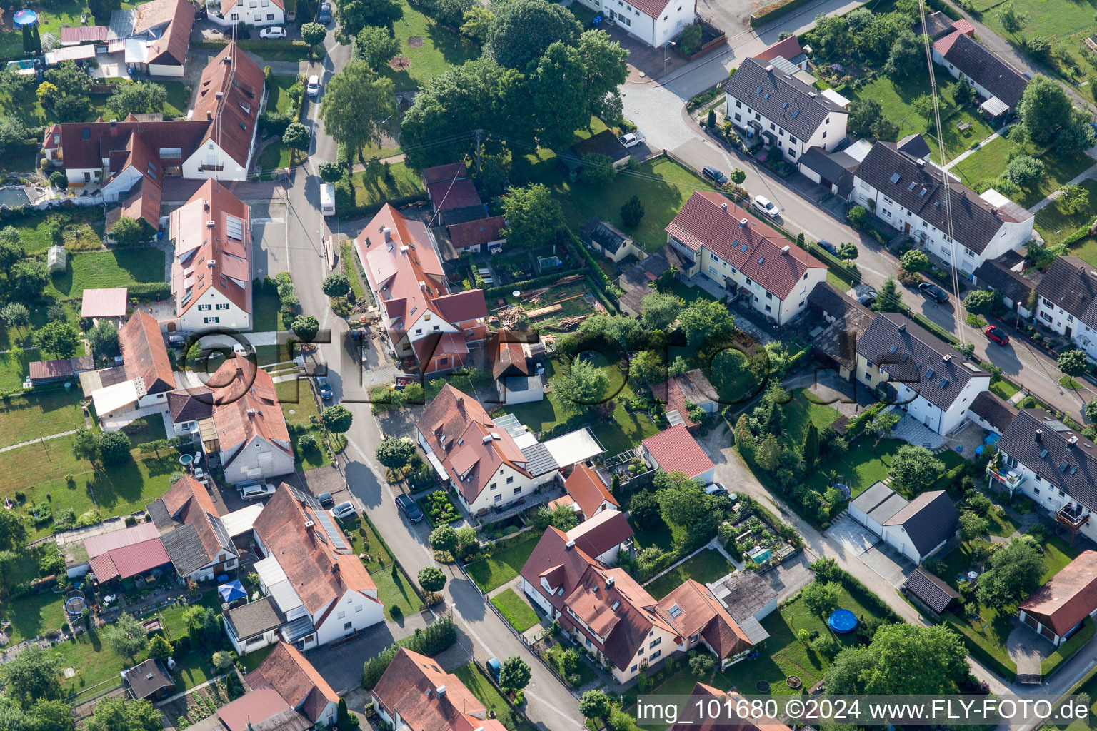 Vue d'oiseau de Règlement de Ramberg à le quartier Riedlingen in Donauwörth dans le département Bavière, Allemagne