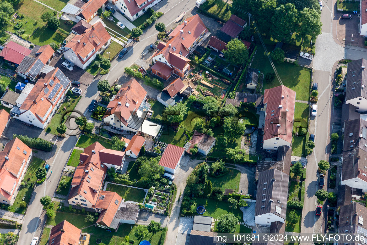 Règlement de Ramberg à le quartier Riedlingen in Donauwörth dans le département Bavière, Allemagne vue du ciel