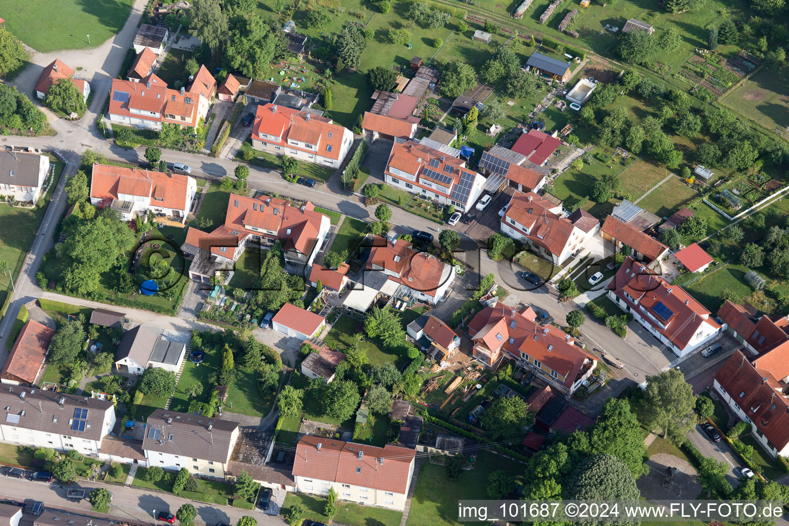 Quartier Riedlingen in Donauwörth dans le département Bavière, Allemagne d'en haut