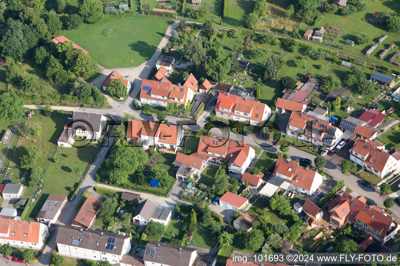 Vue d'oiseau de Quartier Riedlingen in Donauwörth dans le département Bavière, Allemagne