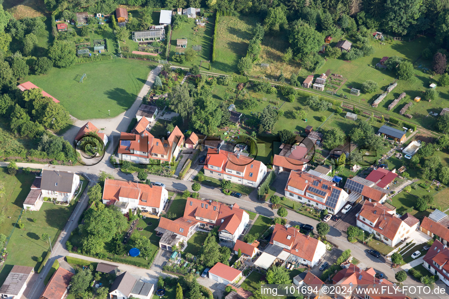 Quartier Riedlingen in Donauwörth dans le département Bavière, Allemagne vue du ciel