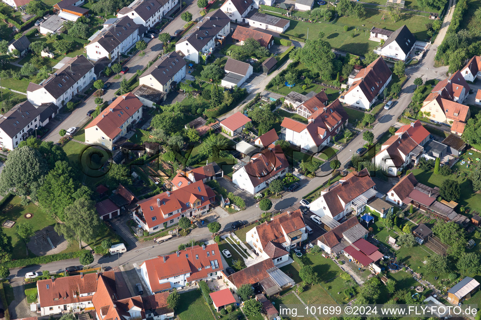 Photographie aérienne de Règlement de Ramberg à le quartier Riedlingen in Donauwörth dans le département Bavière, Allemagne