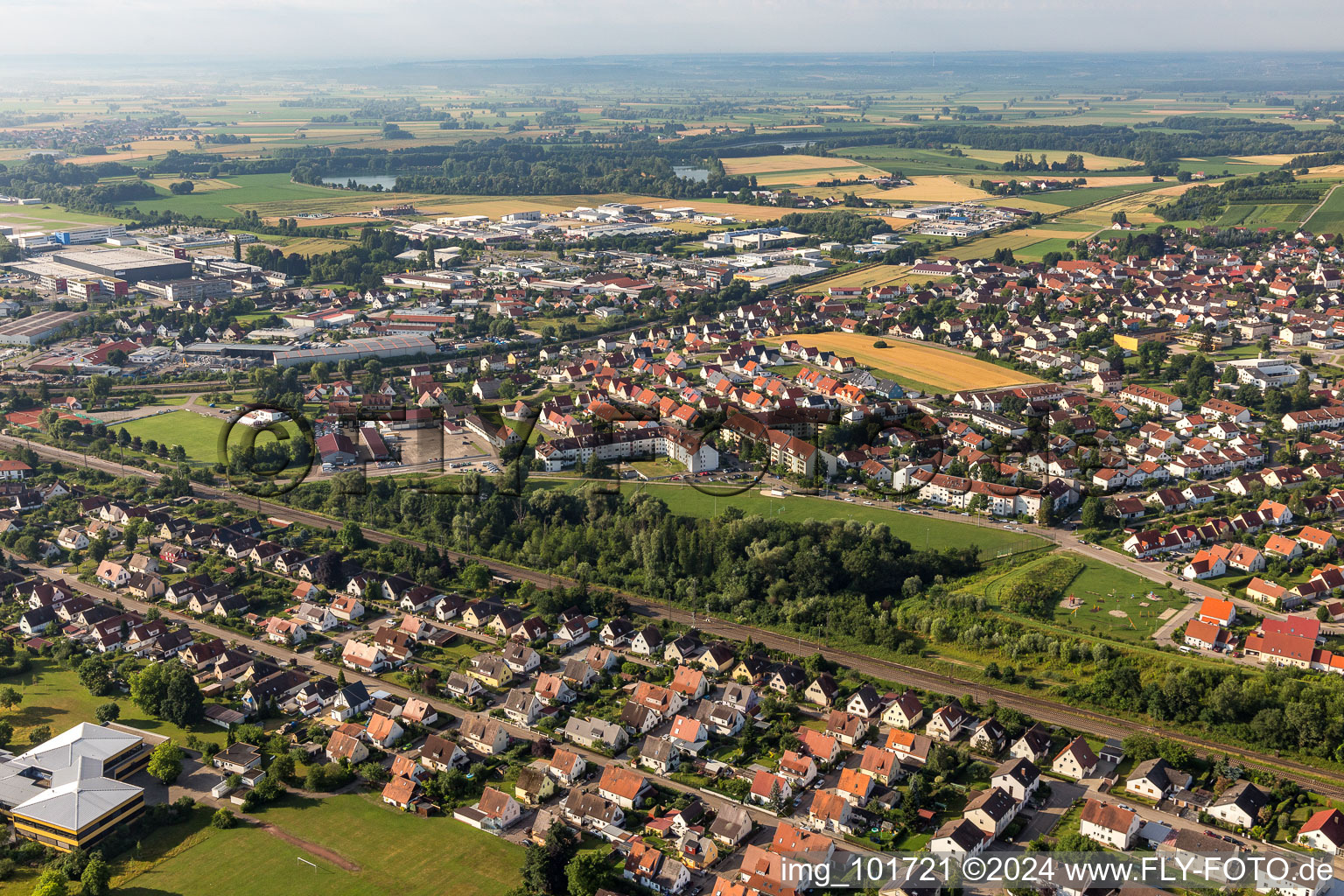 Vue aérienne de Donauwörth dans le département Bavière, Allemagne