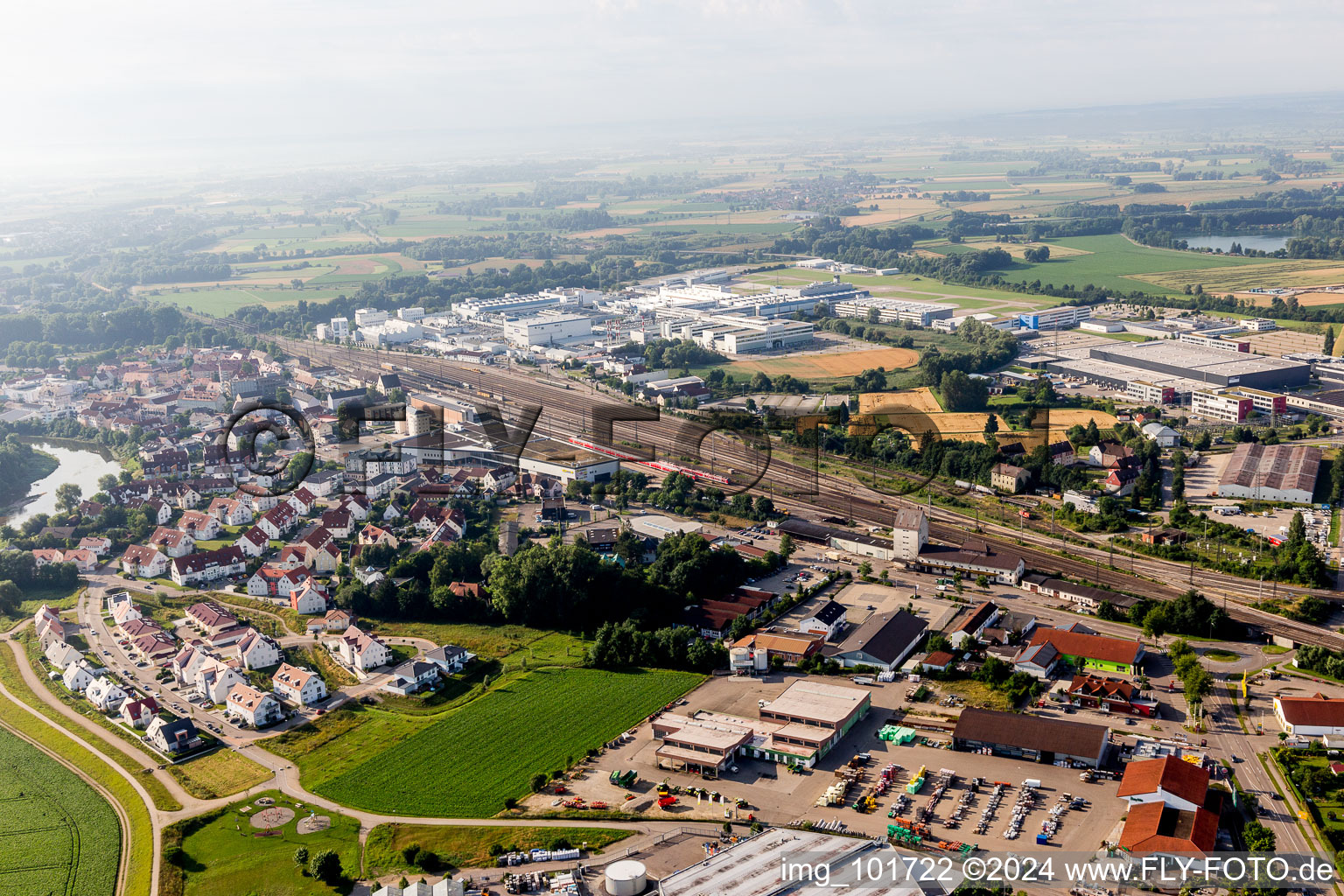 Vue aérienne de Donauwörth dans le département Bavière, Allemagne