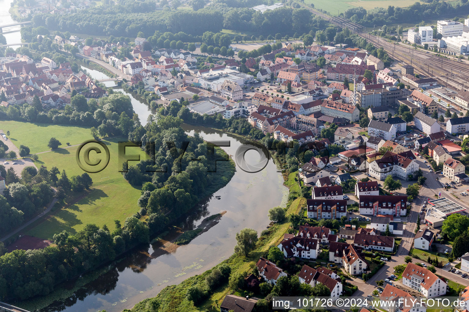 Vue oblique de Donauwörth dans le département Bavière, Allemagne