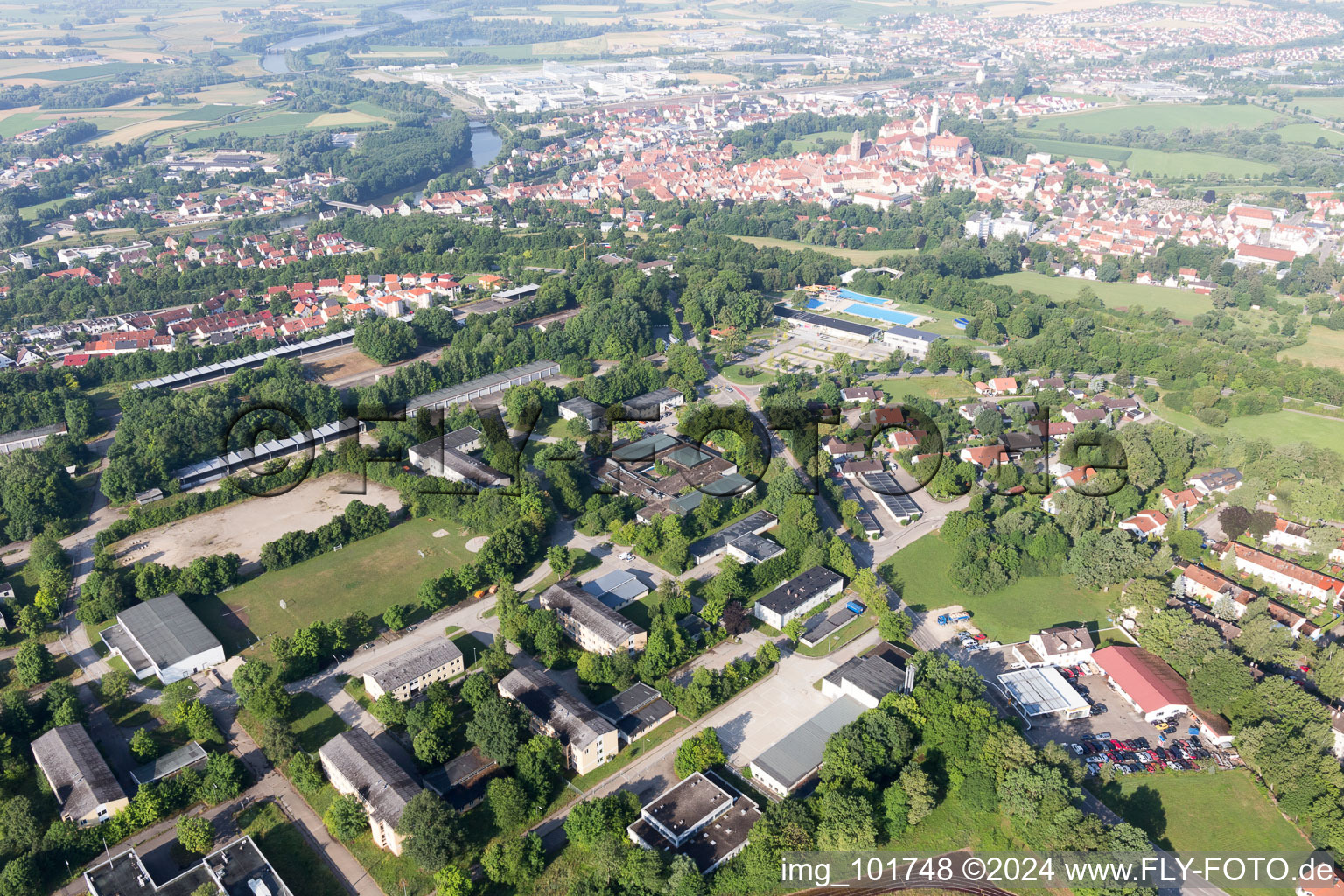 Vue oblique de Donauwörth dans le département Bavière, Allemagne