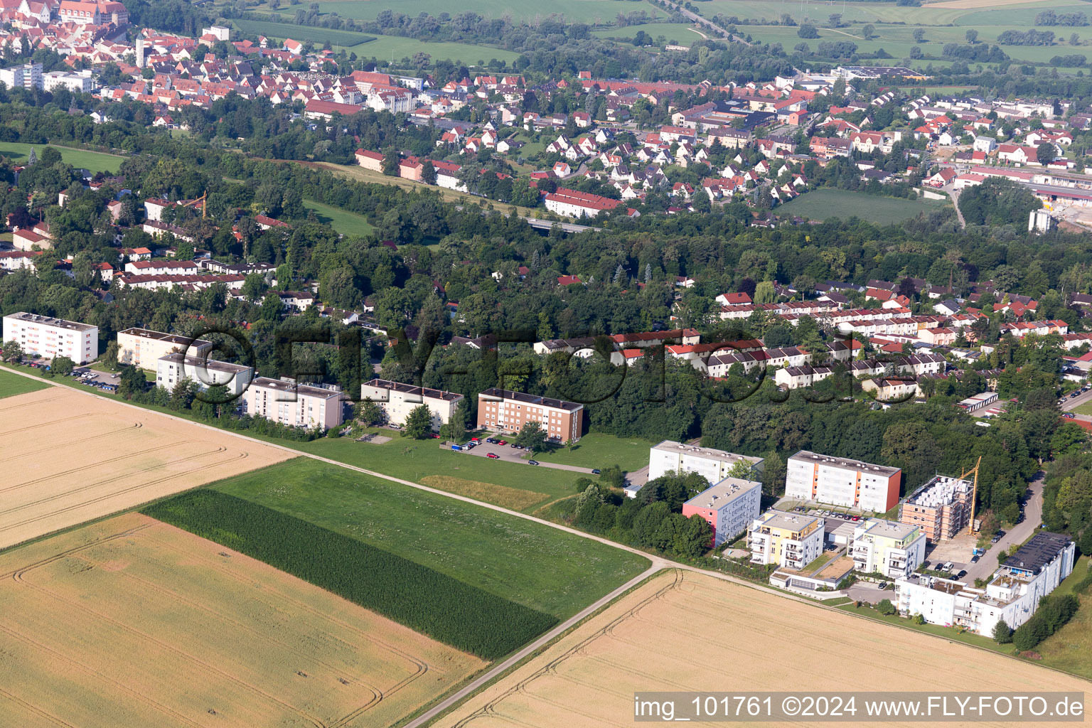 Donauwörth dans le département Bavière, Allemagne depuis l'avion