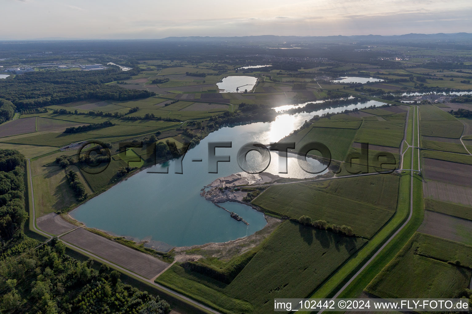 Photographie aérienne de Leimersheim dans le département Rhénanie-Palatinat, Allemagne