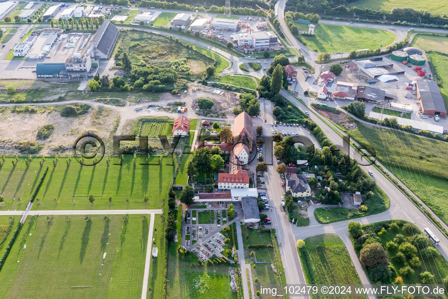 Vue oblique de Waghäusel dans le département Bade-Wurtemberg, Allemagne