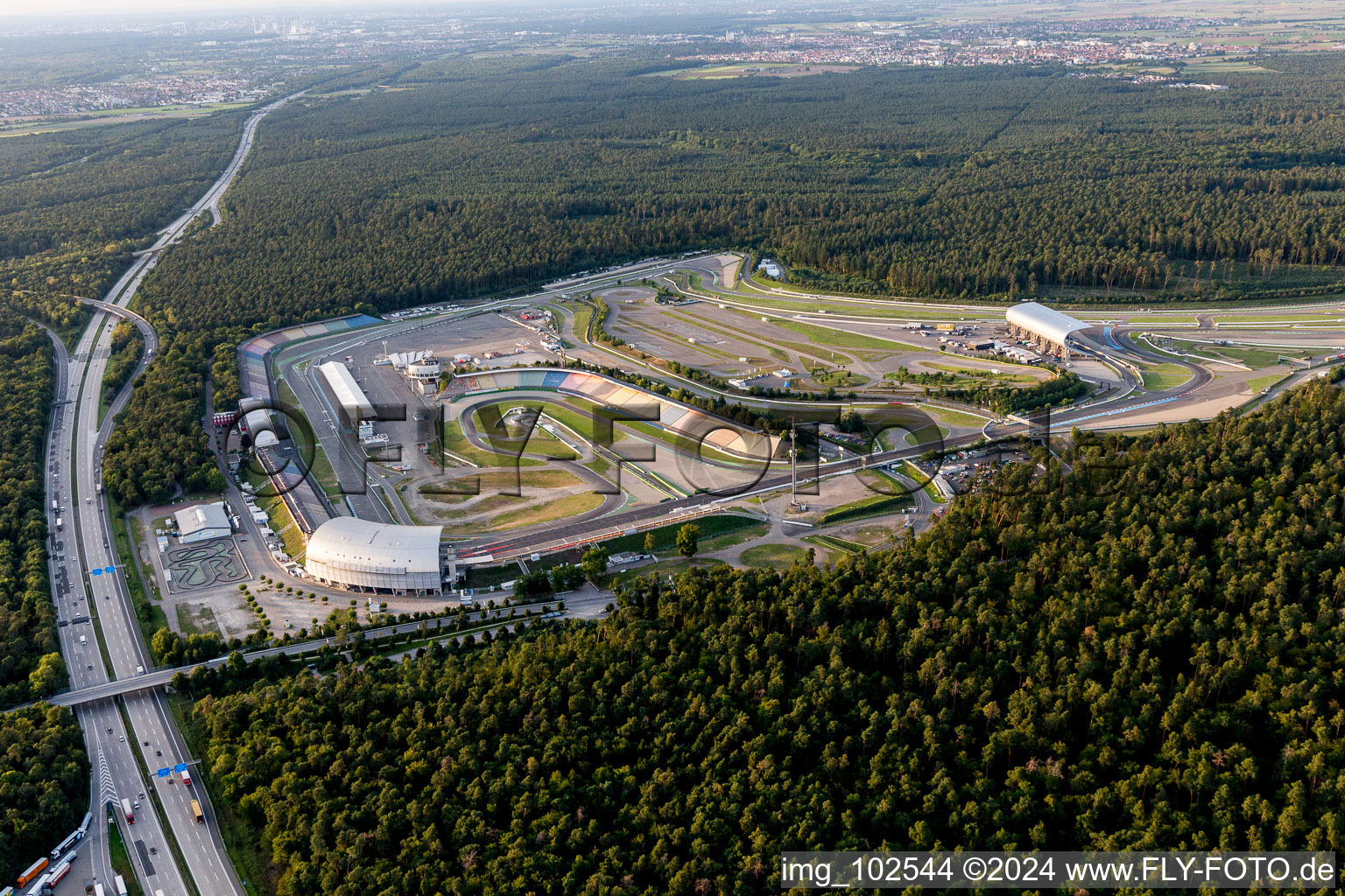 Vue oblique de Hockenheim dans le département Bade-Wurtemberg, Allemagne