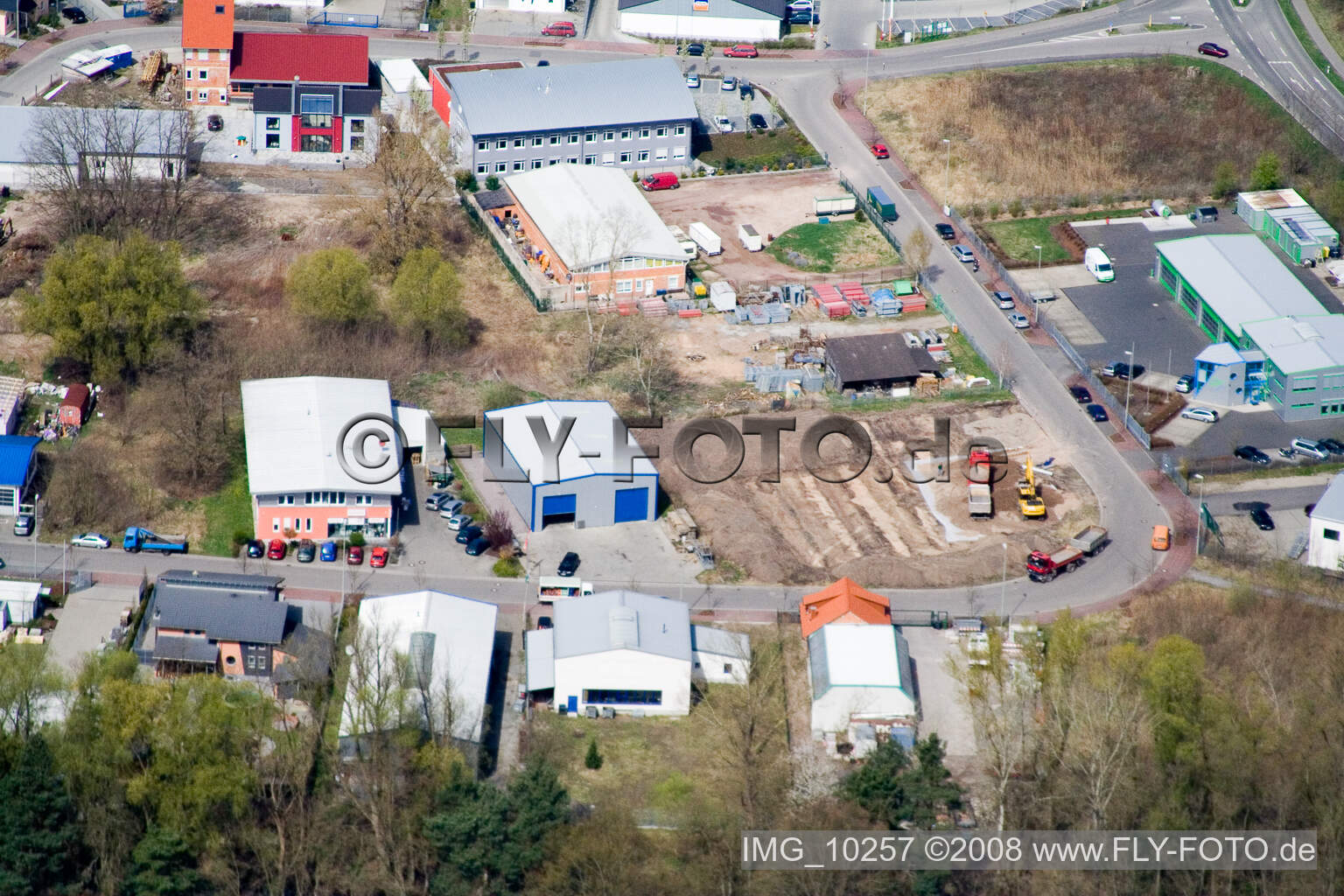 Vue aérienne de Zone industrielle S à Jockgrim dans le département Rhénanie-Palatinat, Allemagne