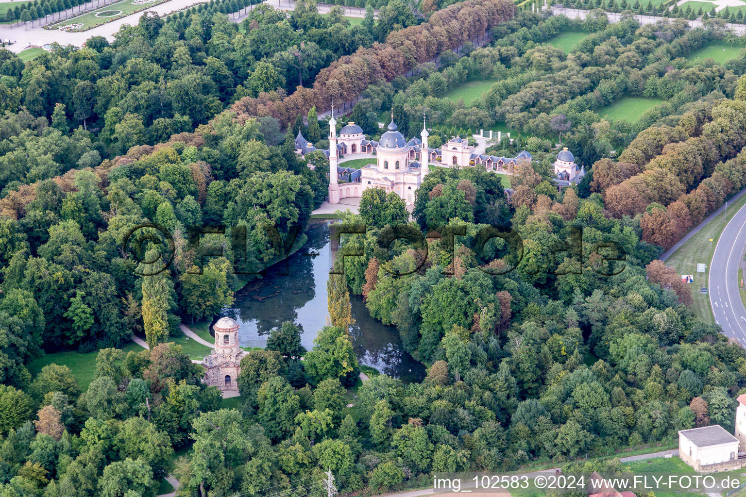 Schwetzingen dans le département Bade-Wurtemberg, Allemagne vue d'en haut