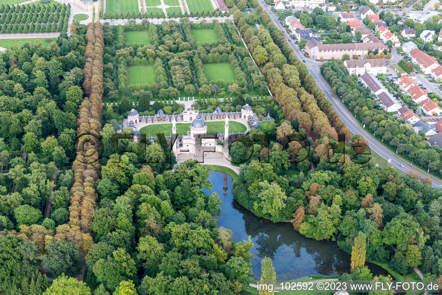 Enregistrement par drone de Schwetzingen dans le département Bade-Wurtemberg, Allemagne