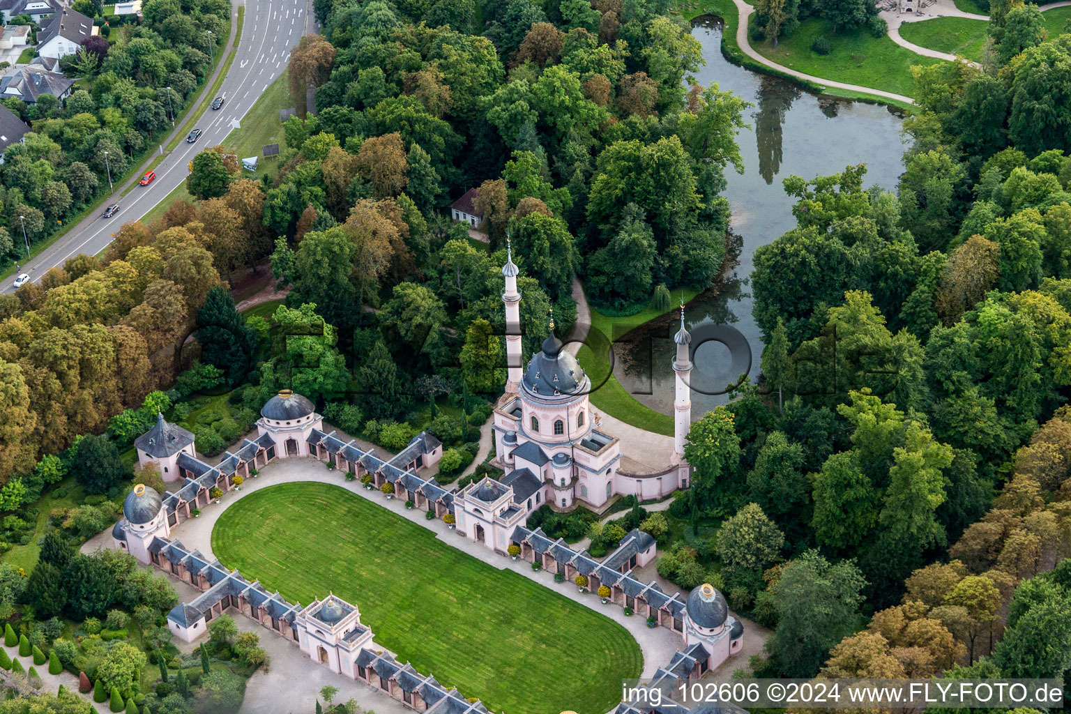 Schwetzingen dans le département Bade-Wurtemberg, Allemagne vue d'en haut