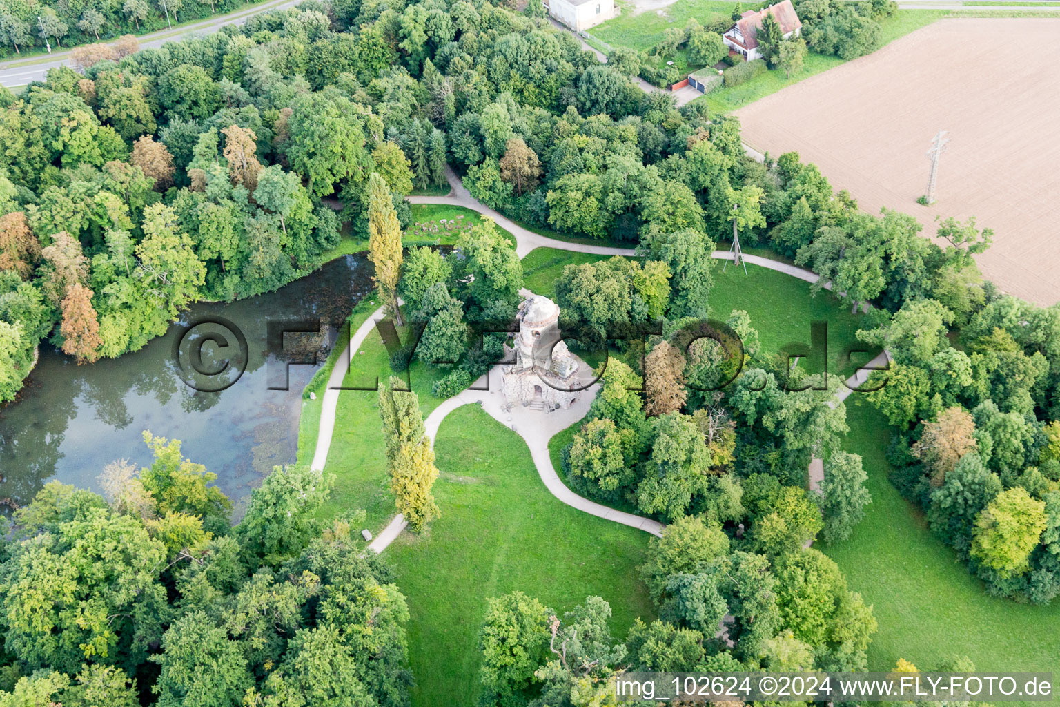 Schwetzingen dans le département Bade-Wurtemberg, Allemagne vue d'en haut