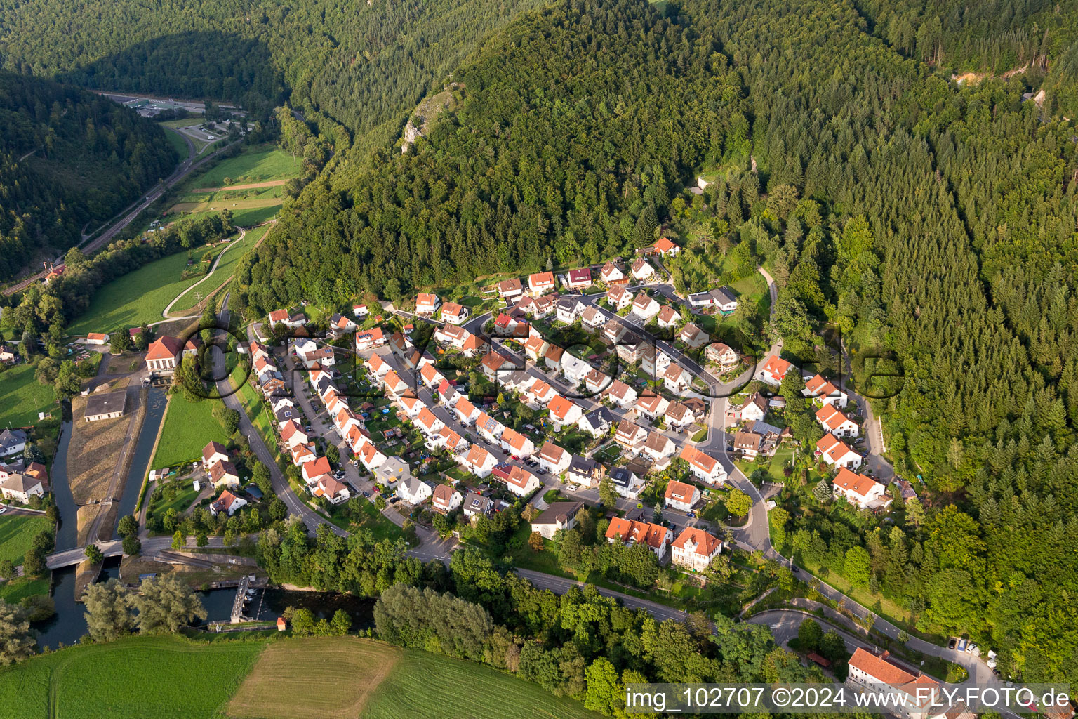 Vue oblique de Fridingen an der Donau dans le département Bade-Wurtemberg, Allemagne