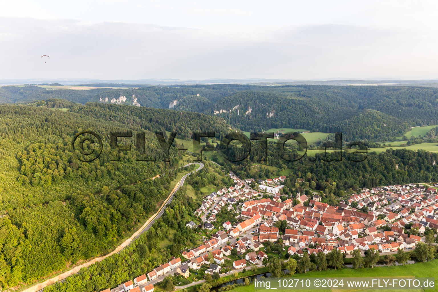 Fridingen an der Donau dans le département Bade-Wurtemberg, Allemagne vue d'en haut