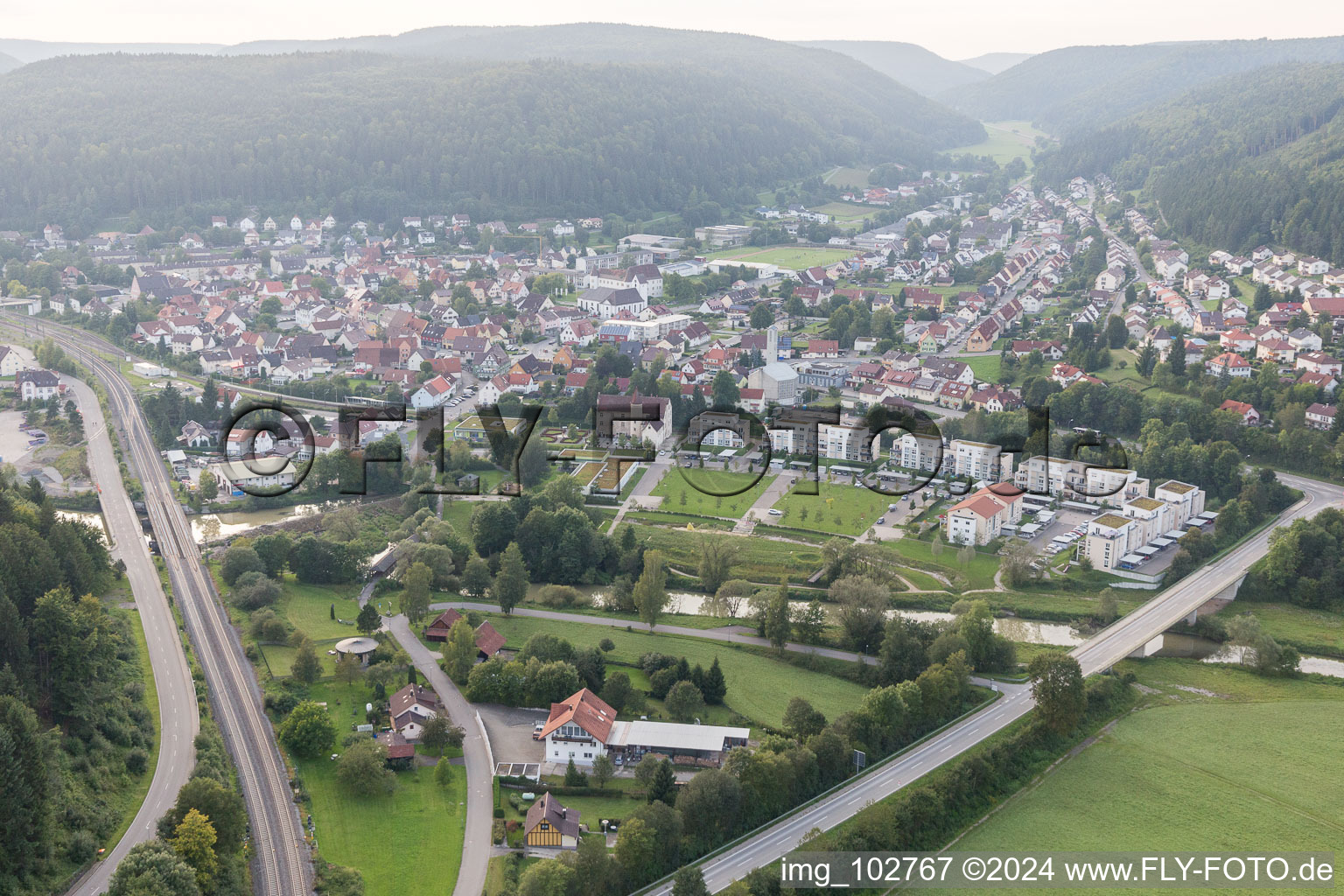 Immendingen dans le département Bade-Wurtemberg, Allemagne depuis l'avion