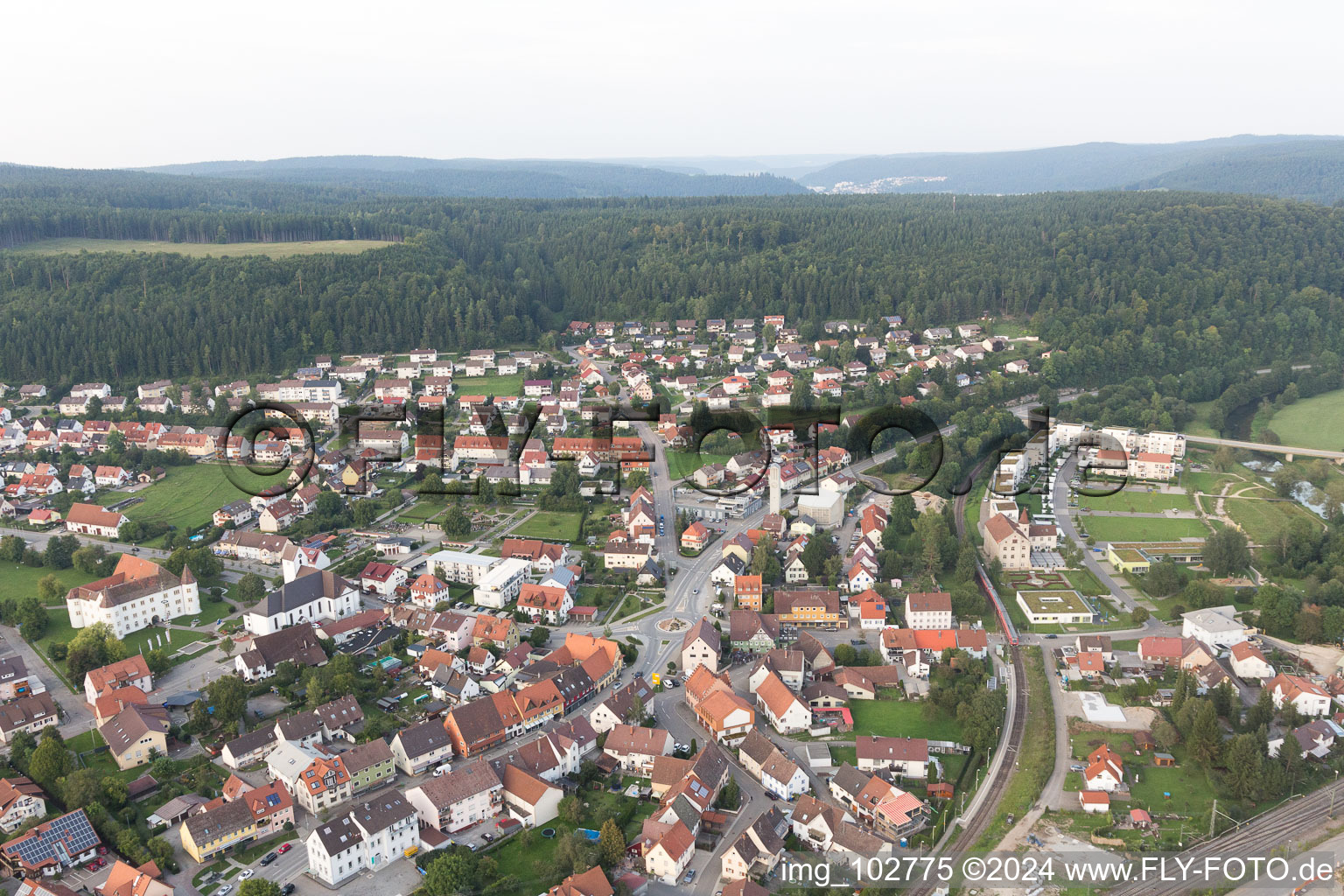 Vue aérienne de Immendingen dans le département Bade-Wurtemberg, Allemagne