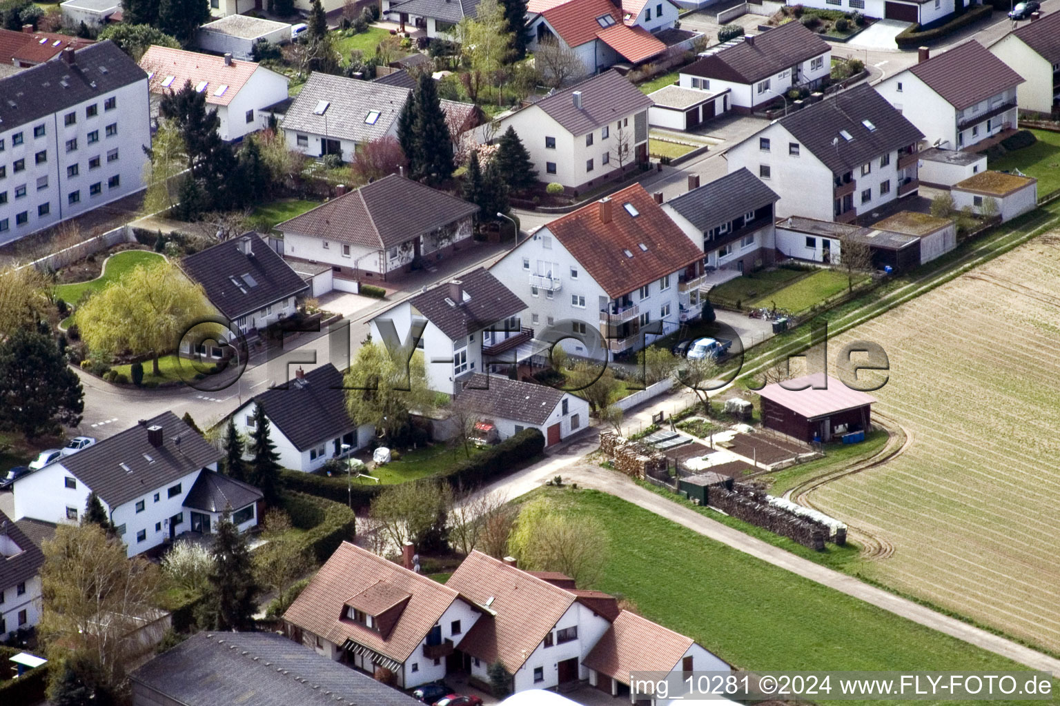 Vue oblique de Au château d'eau à Kandel dans le département Rhénanie-Palatinat, Allemagne