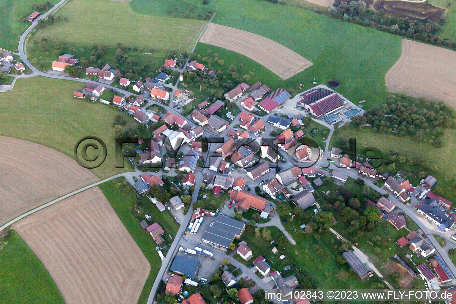 Vue aérienne de Gallmannsweil dans le département Bade-Wurtemberg, Allemagne