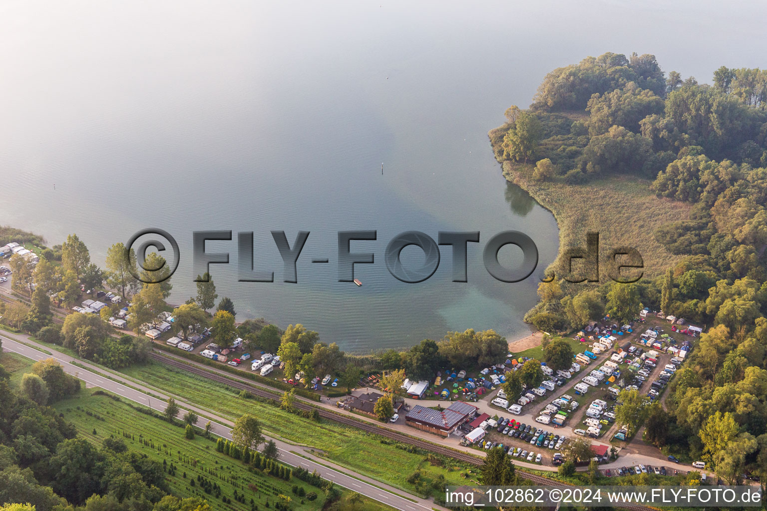 Photographie aérienne de Camping Schachenhorn à le quartier Ludwigshafen in Bodman-Ludwigshafen dans le département Bade-Wurtemberg, Allemagne