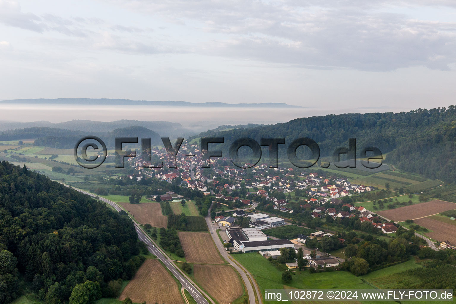 Vue aérienne de Du nord à le quartier Stahringen in Radolfzell am Bodensee dans le département Bade-Wurtemberg, Allemagne