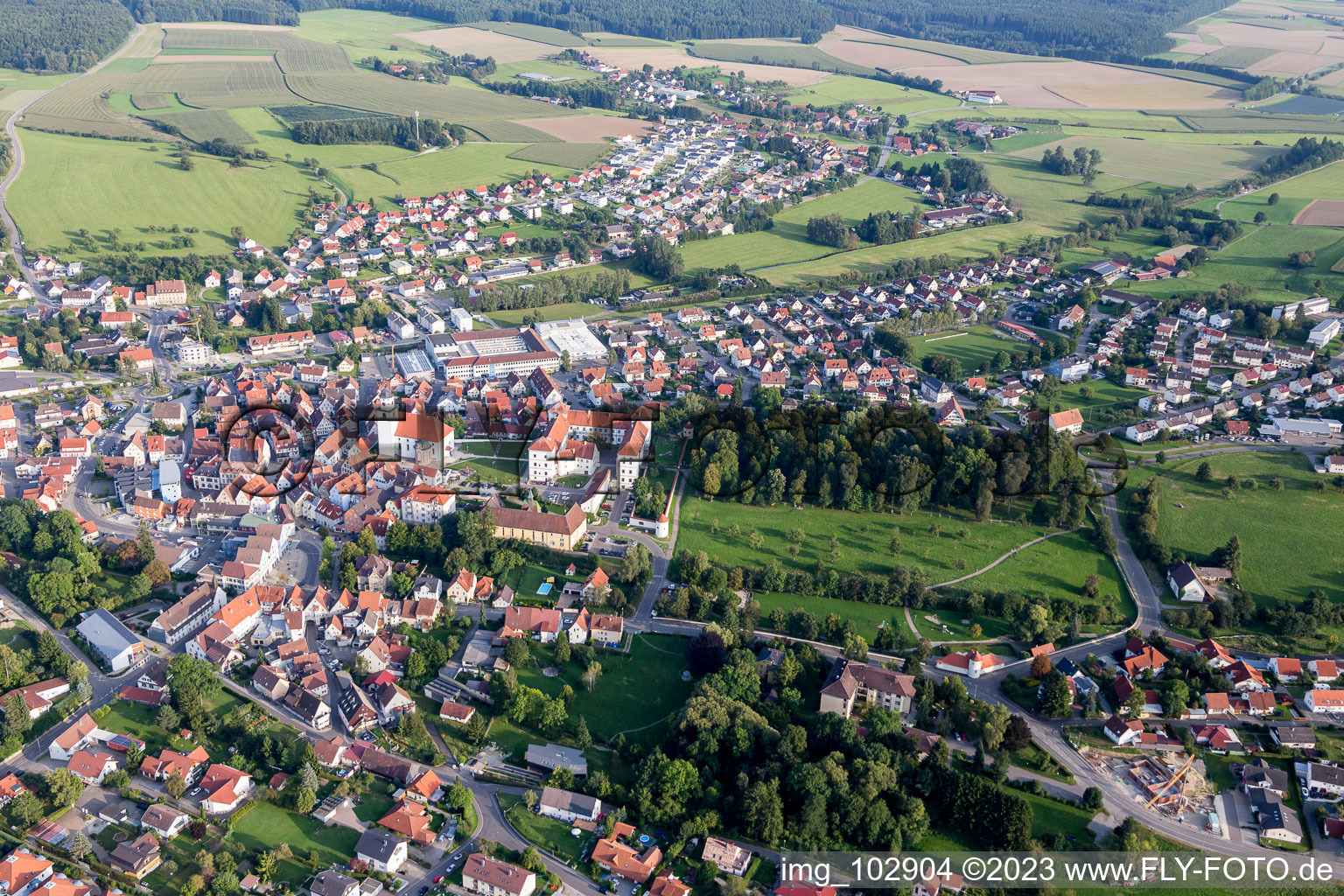 Meßkirch dans le département Bade-Wurtemberg, Allemagne depuis l'avion