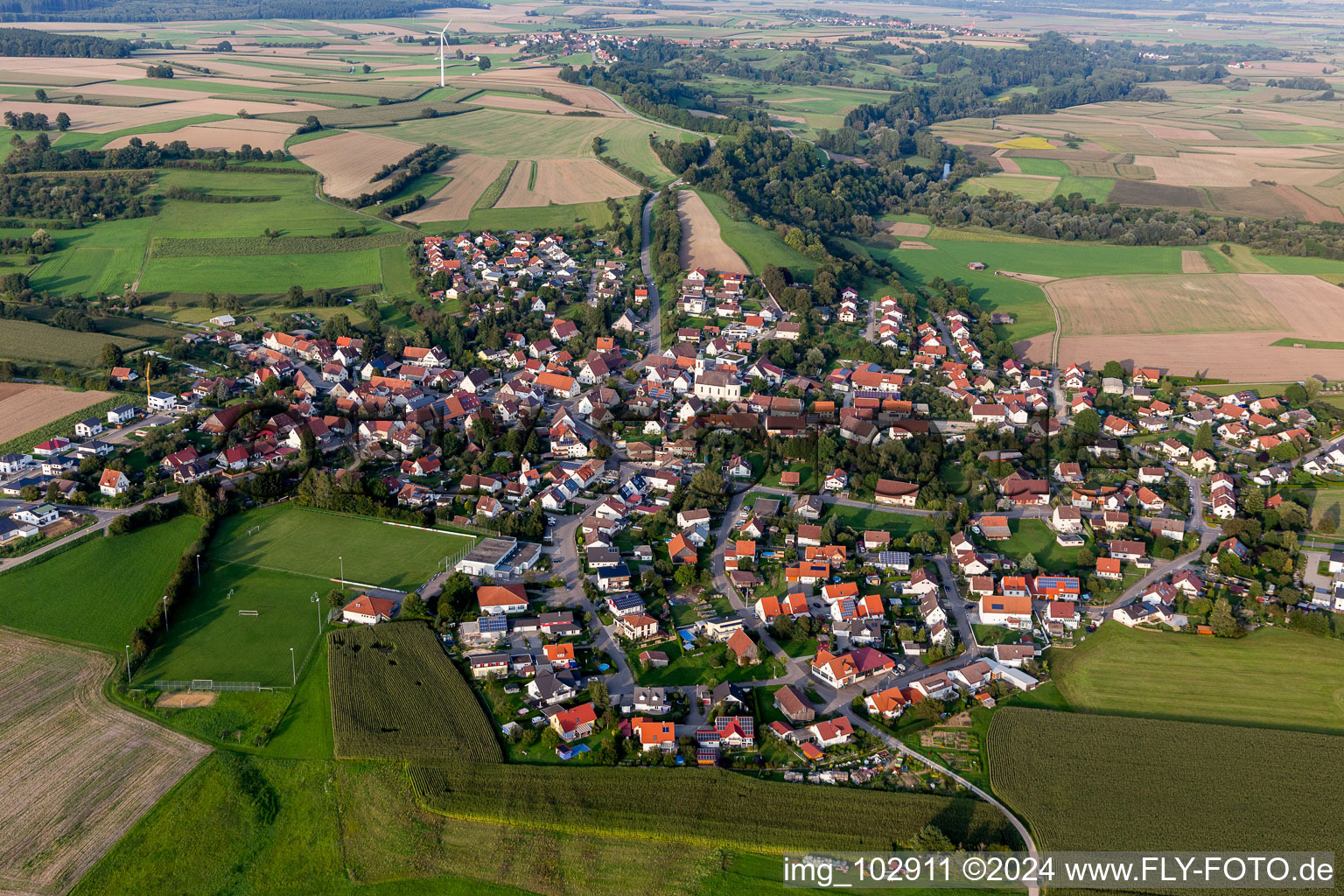 Photographie aérienne de Blochingen dans le département Bade-Wurtemberg, Allemagne