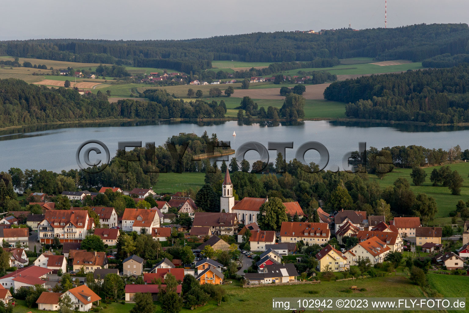Photographie aérienne de Illmensee dans le département Bade-Wurtemberg, Allemagne