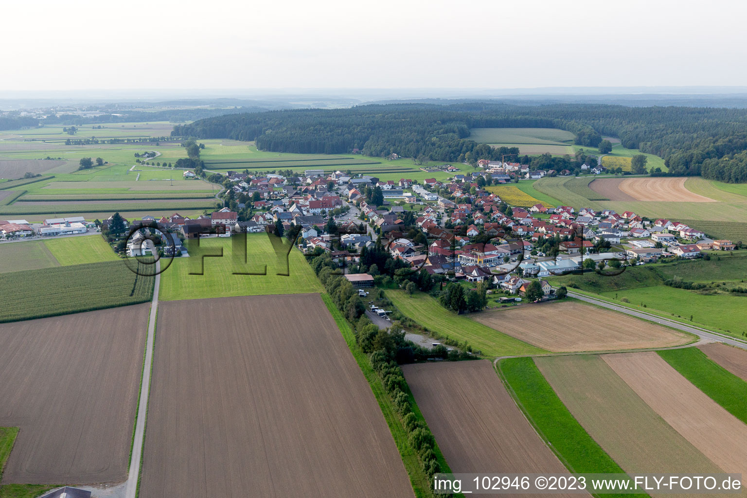 Vue aérienne de Denkingen dans le département Bade-Wurtemberg, Allemagne