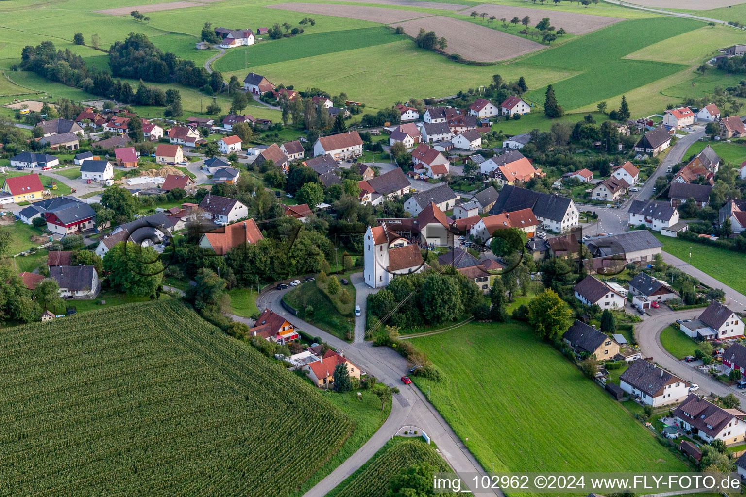 Vue aérienne de Quartier Sentenhart in Wald dans le département Bade-Wurtemberg, Allemagne