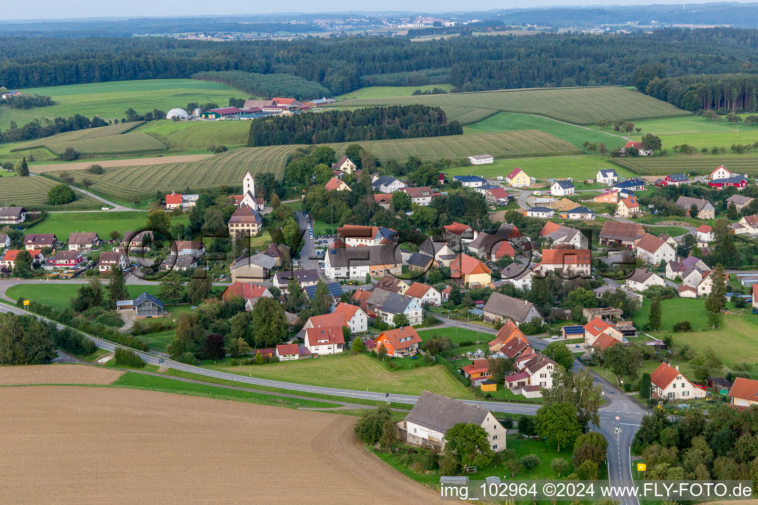 Photographie aérienne de Champs agricoles et surfaces utilisables à Sentenhart dans le département Bade-Wurtemberg, Allemagne
